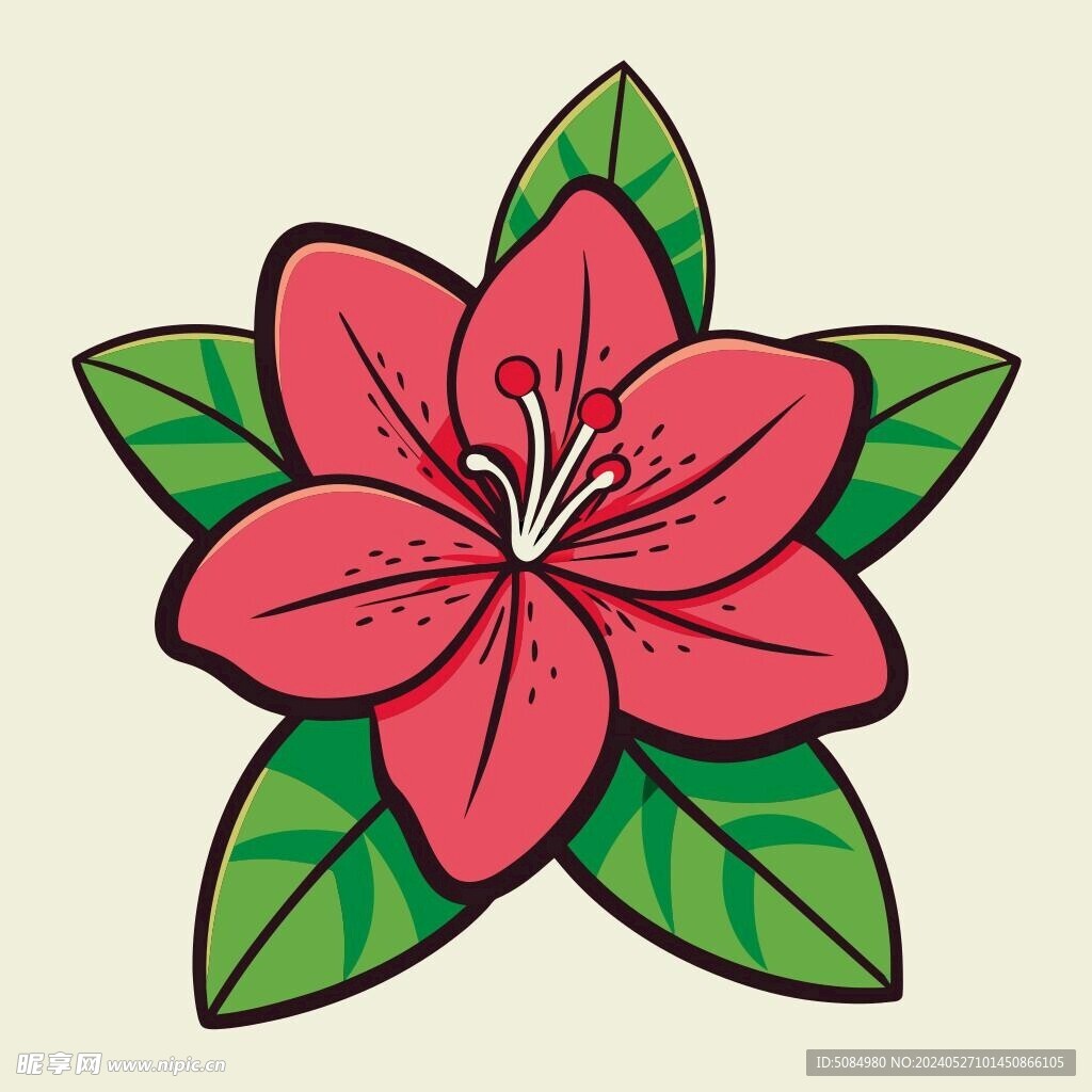 图标风格的杜鹃花