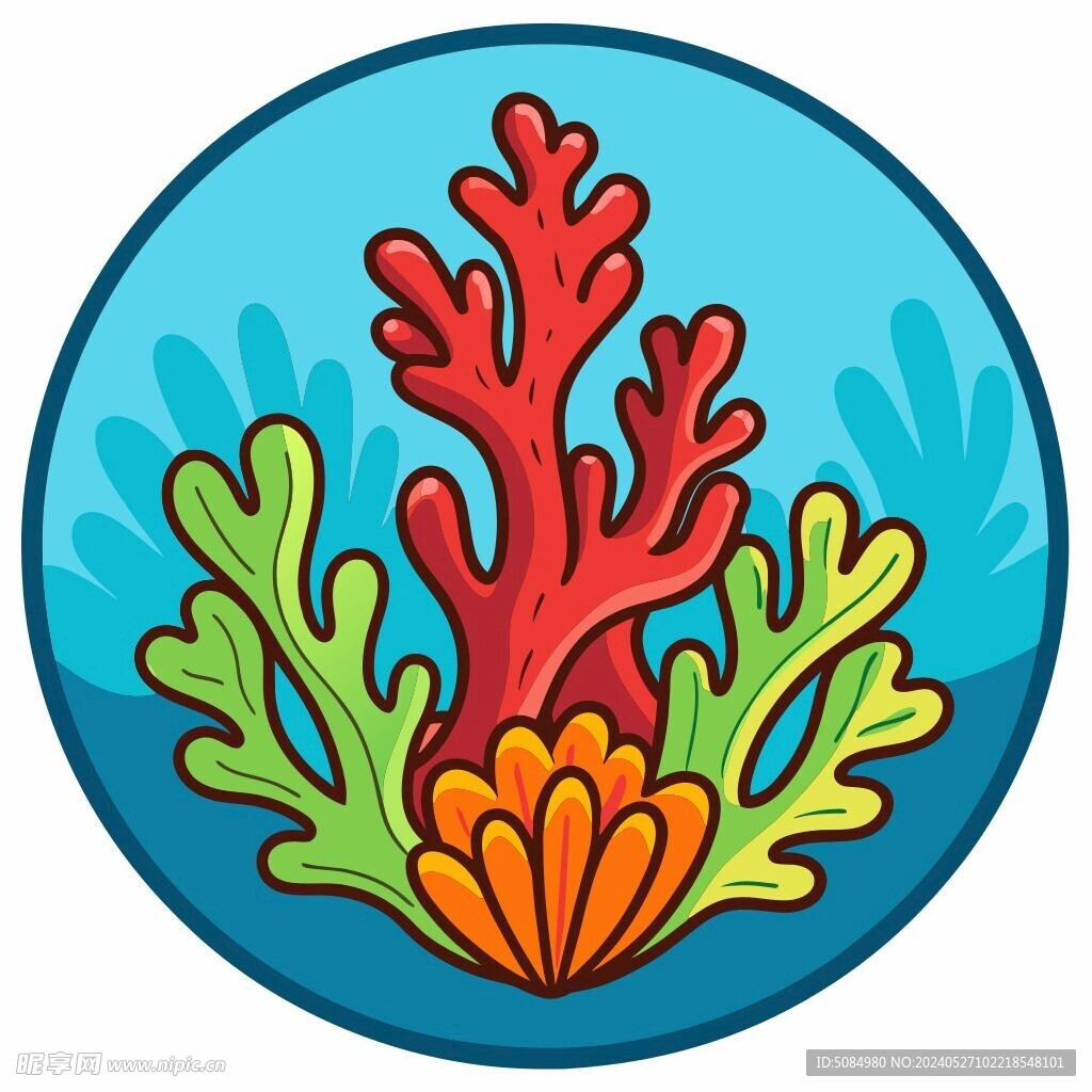 图标风格的珊瑚