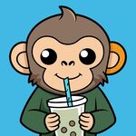 猴子喝奶茶Logo