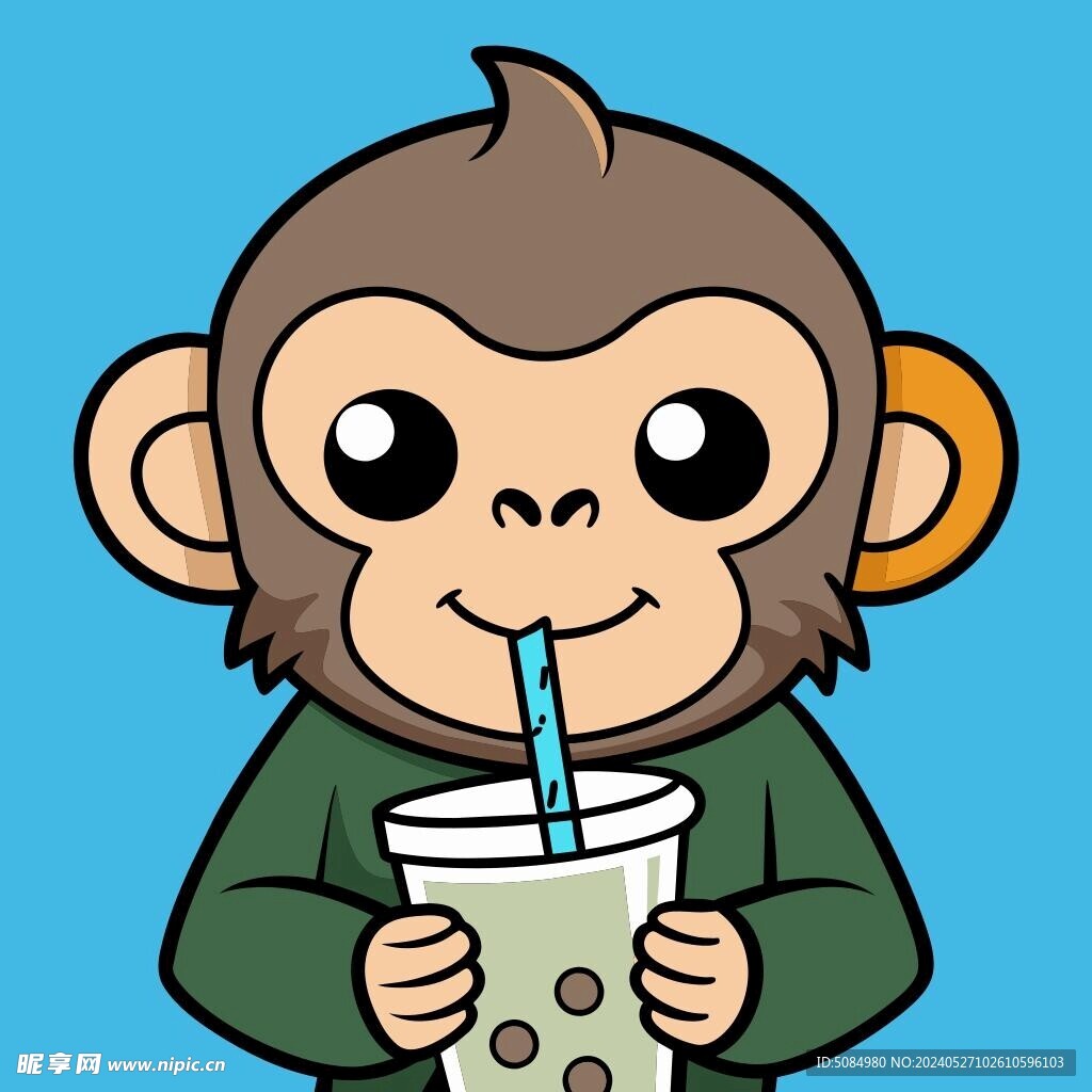 猴子喝奶茶Logo