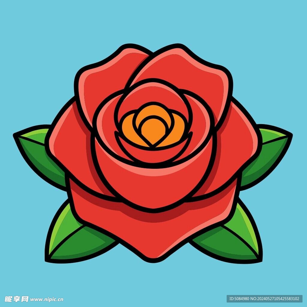 图标风格的玫瑰