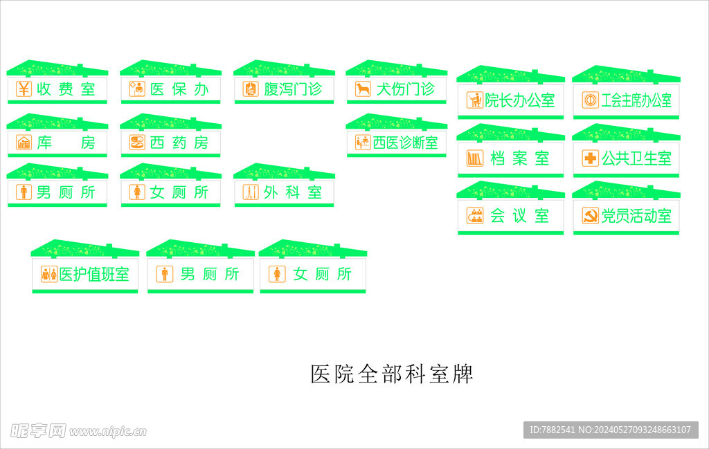 医院全部科室牌