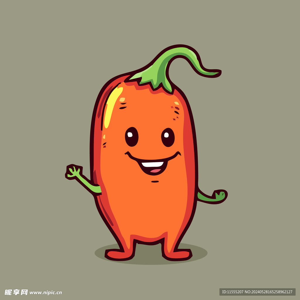 辣椒蔬菜手绘矢量插画