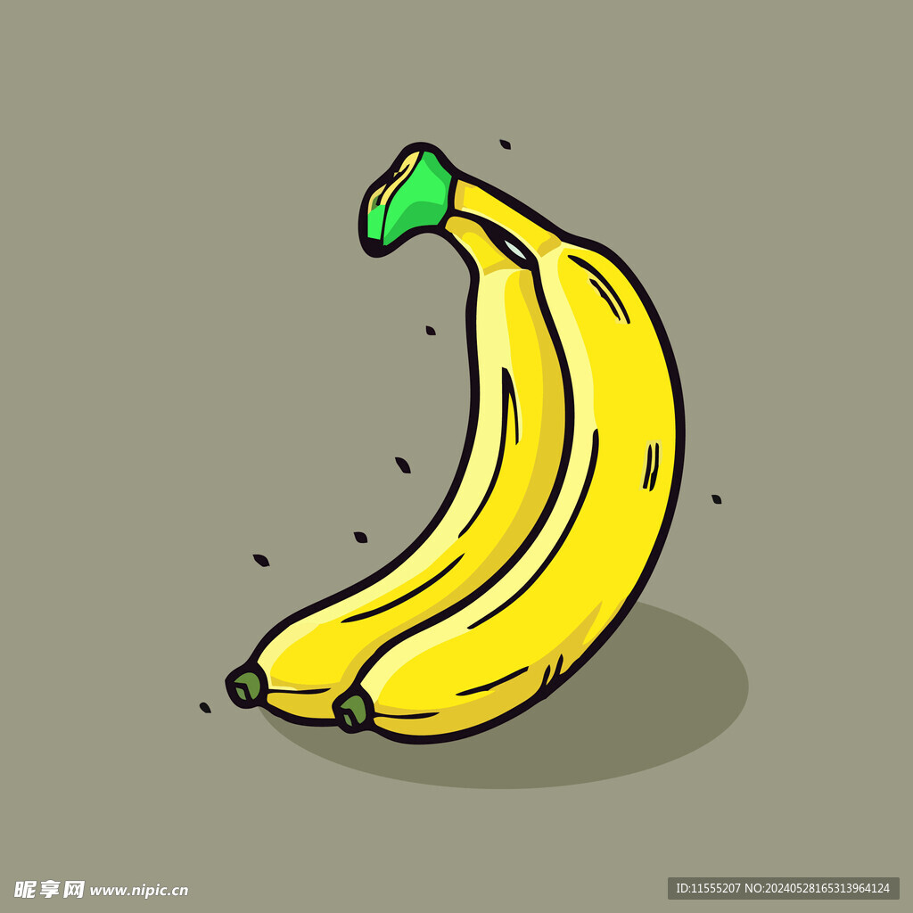 香蕉水果手绘矢量插画