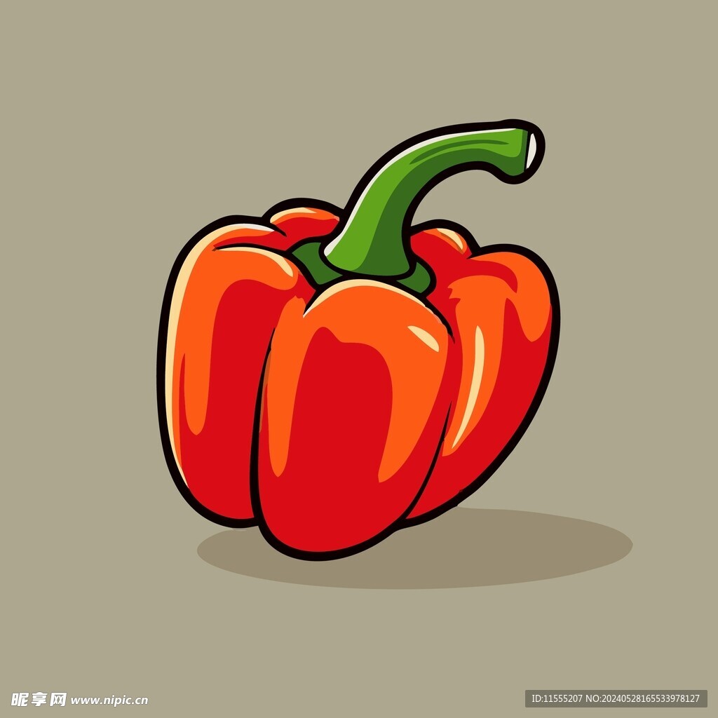 辣椒蔬菜手绘矢量插画