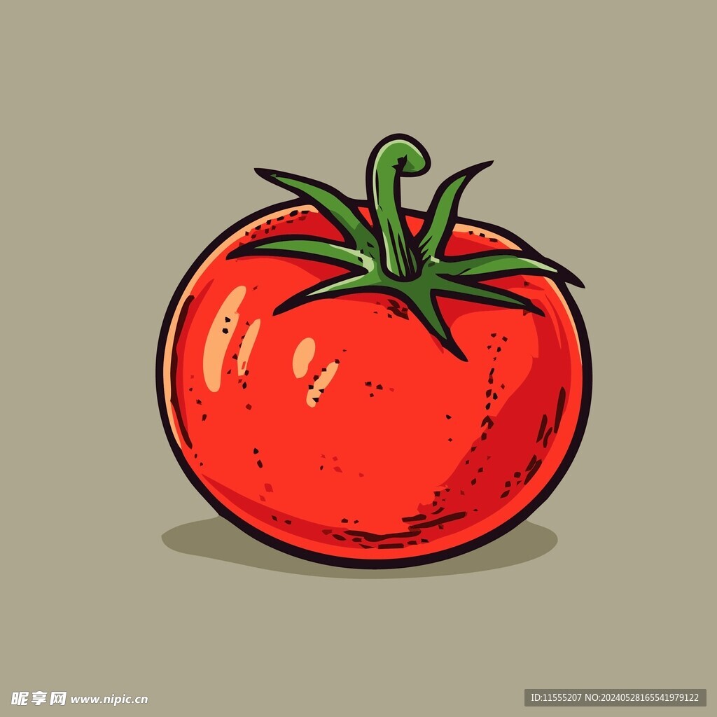 番茄蔬菜手绘矢量插画