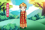 少数民族插画         