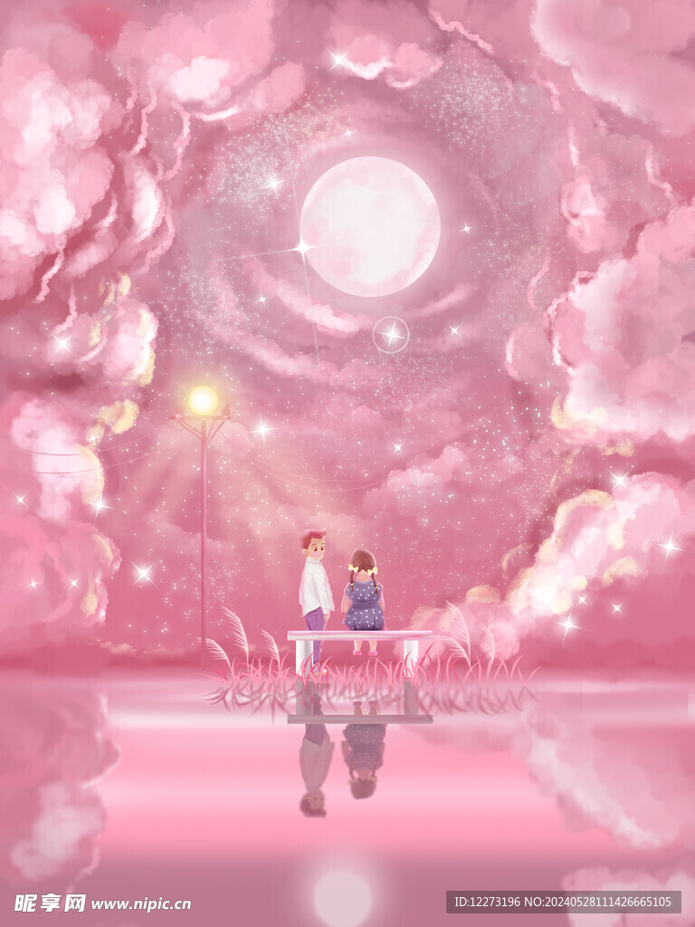 梦幻风景插画         