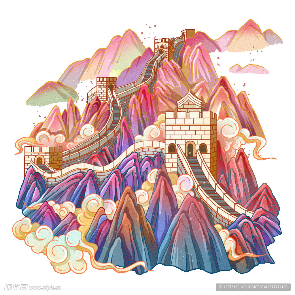 国潮插画背景         