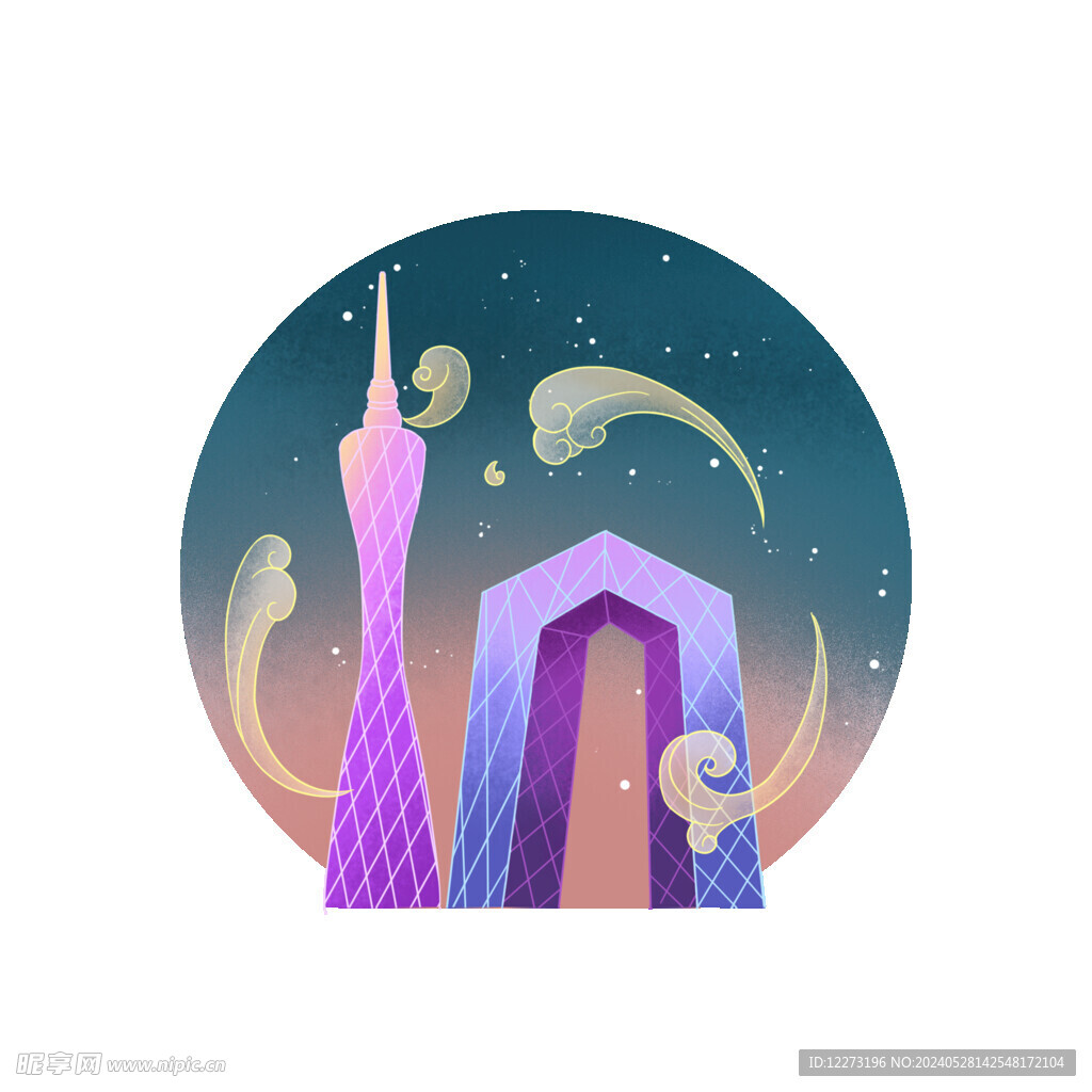 国潮插画背景         