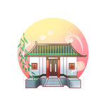 国潮插画背景         
