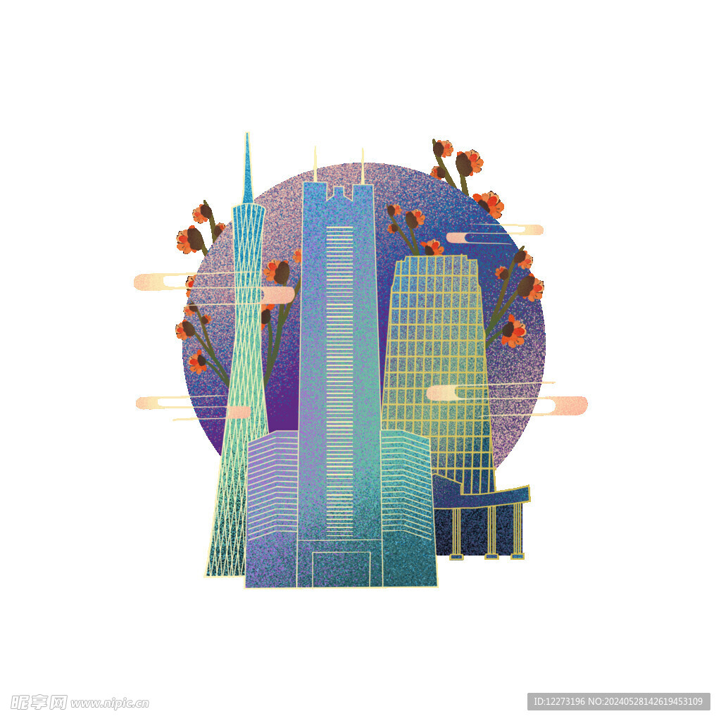 国潮插画背景         