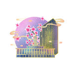 国潮插画背景         