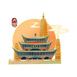 国潮插画背景         