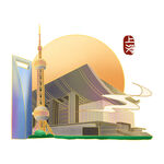 国潮插画背景         