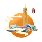 国潮插画背景         