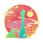 国潮插画背景         