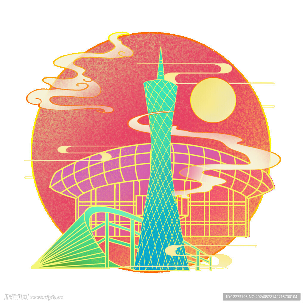 国潮插画背景         