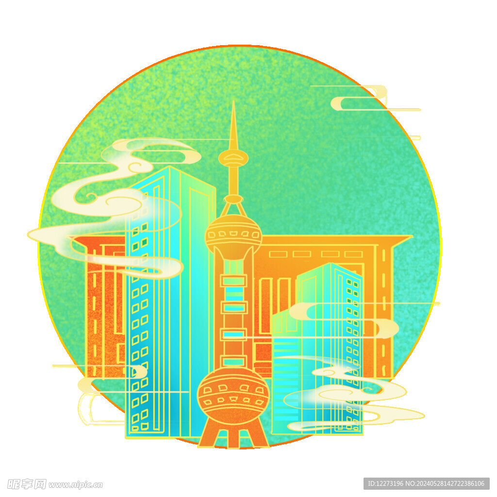 国潮插画背景         