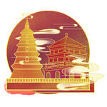 国潮插画背景         