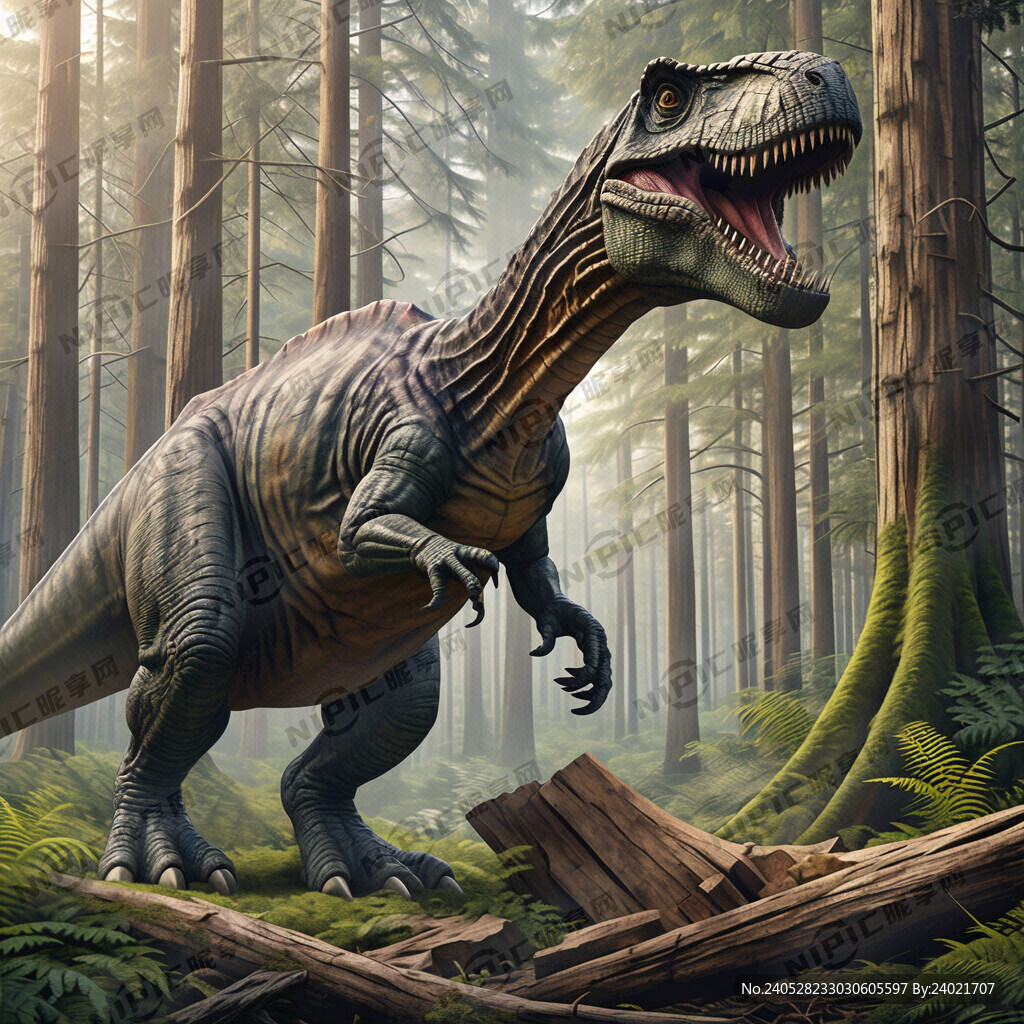 恐龙、抱着木板