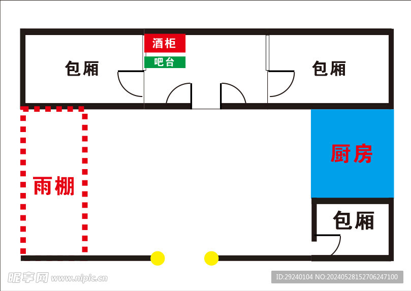 餐馆简易平面图