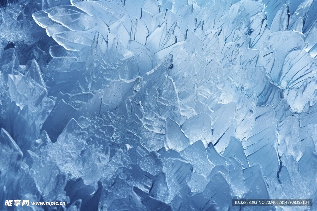 蓝色冰花抽象纹理背景