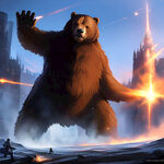 棕熊  梦幻 科幻 二次元  战斗 霸气  全身武装
