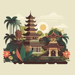 风景建筑插画         