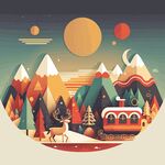 风景建筑插画         