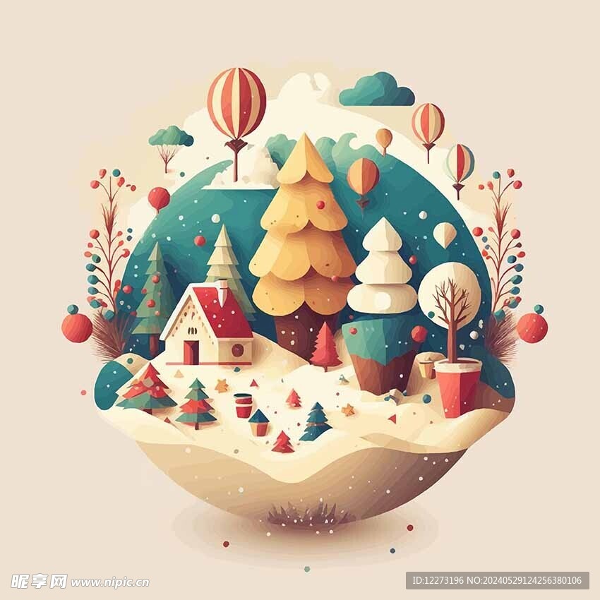 风景建筑插画         