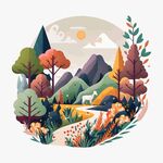 风景建筑插画         
