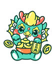 卡通龙行元素       