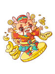 卡通龙行元素         