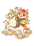 卡通龙行元素         