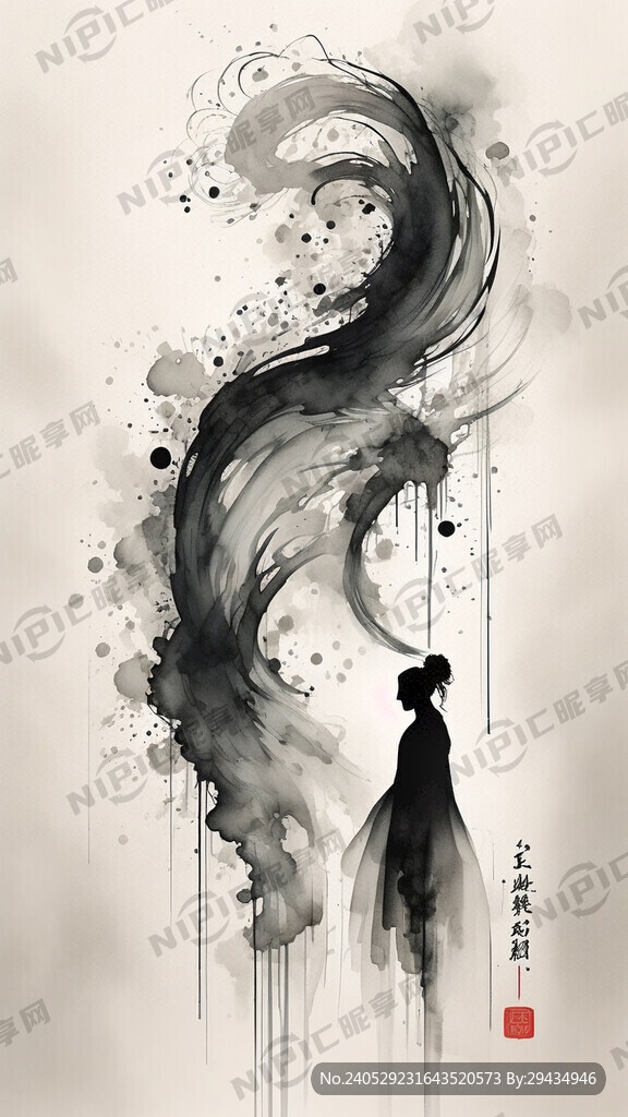 很多很多女性剪影拼接光影