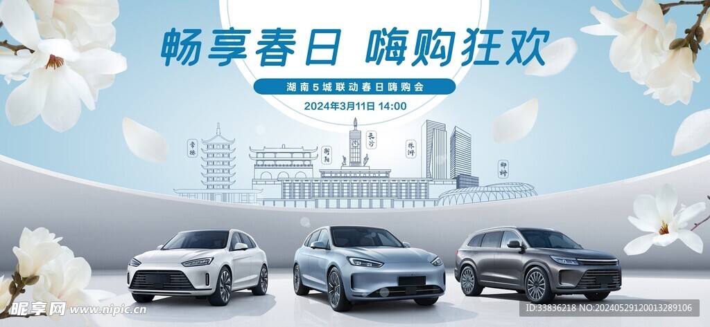 汽车春季嗨购会订购会活动展板