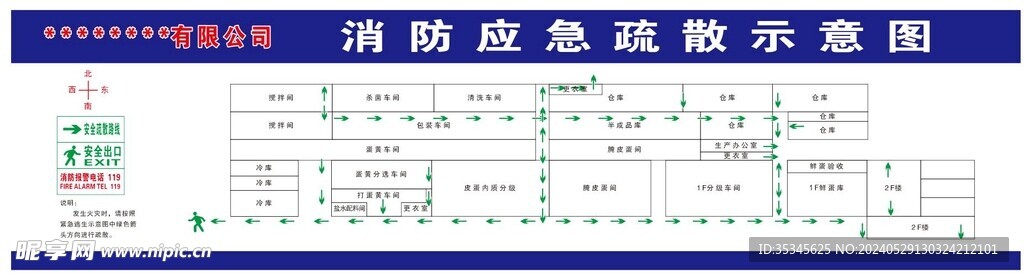 消防应急疏散示意图