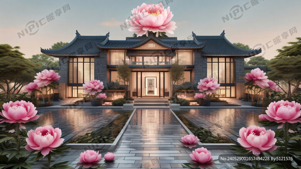 设计一个以牡丹为主题的