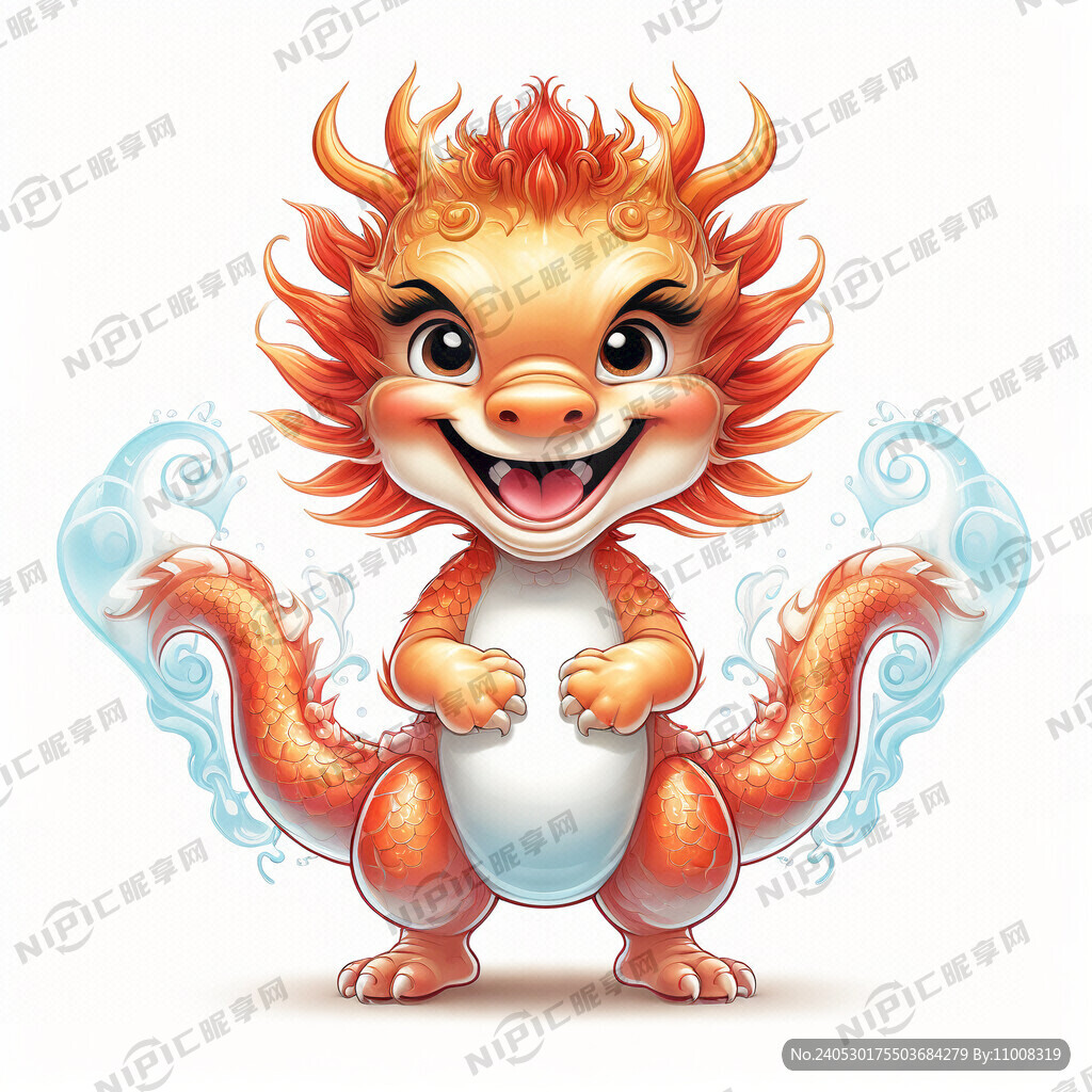 出生 龙宝宝 正面 透明底色