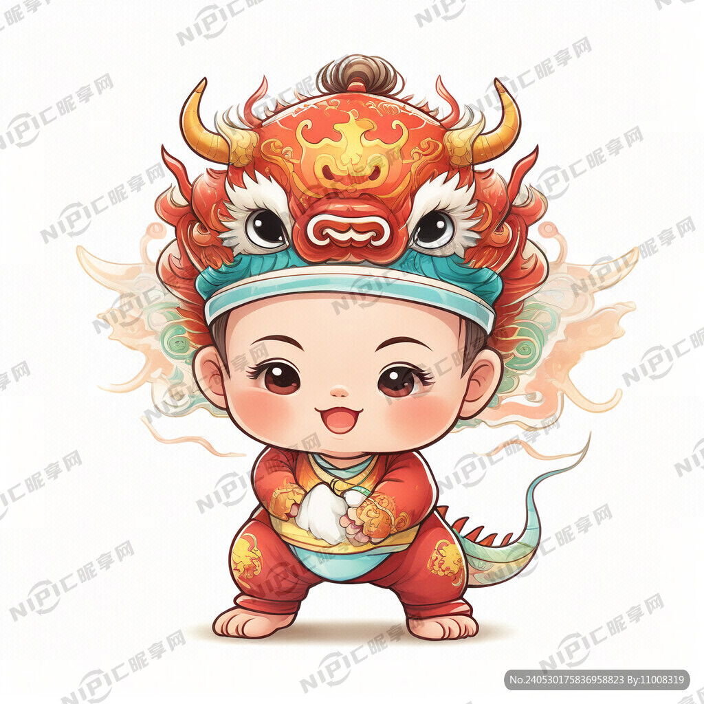 小孩 龙帽子 出生 龙宝宝