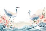 中国风仙鹤          