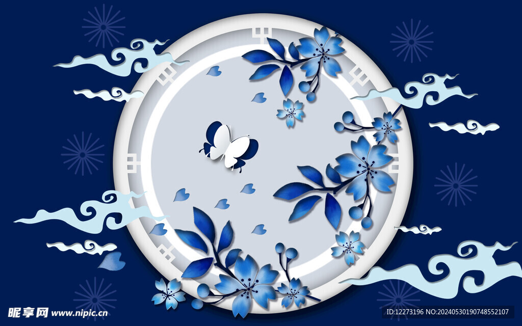 中国风景插画         
