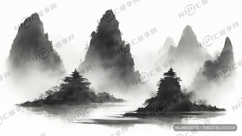 水墨贺兰山岩画