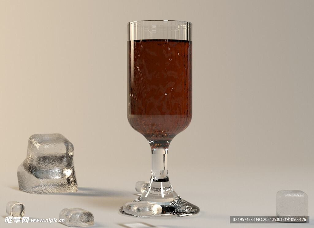  C4D模型 酒杯
