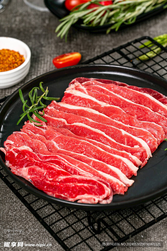 鲜牛腱子肉片烤肉