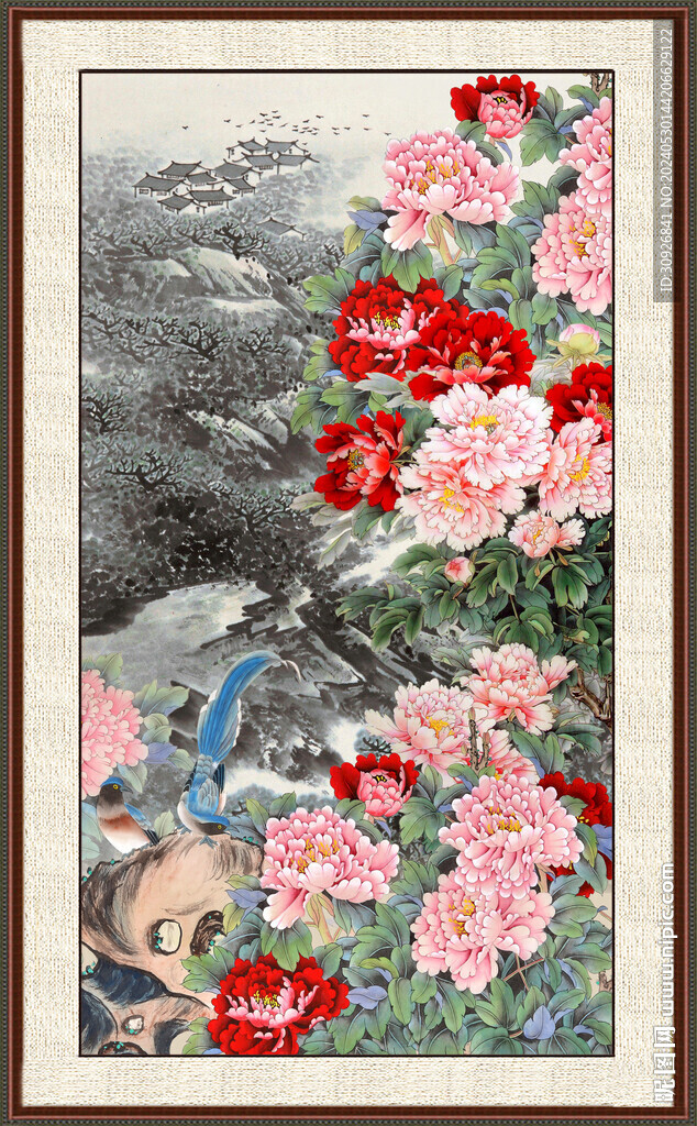 国画牡丹 