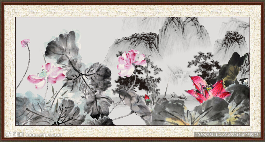 荷花装饰画 