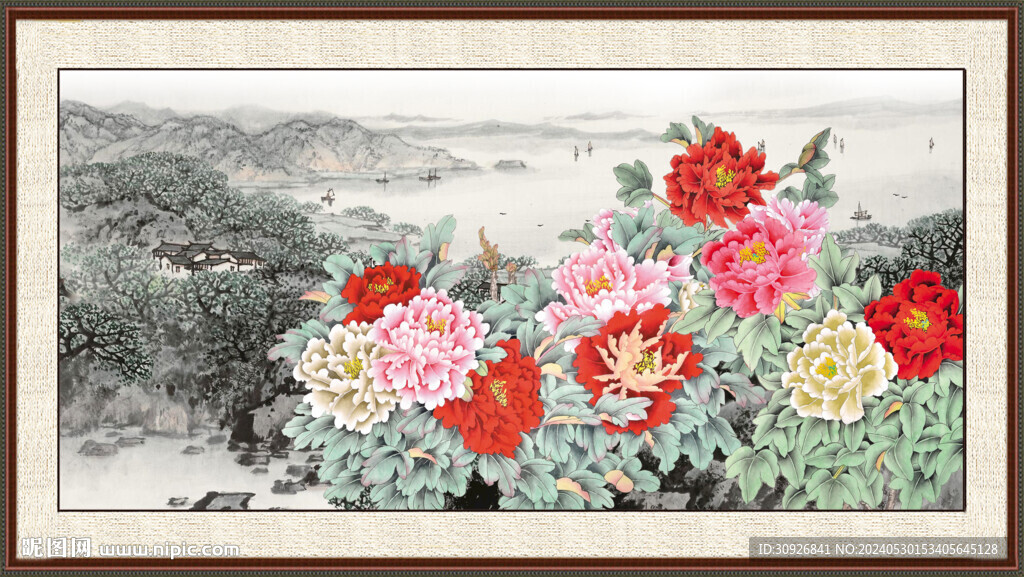 国画牡丹 