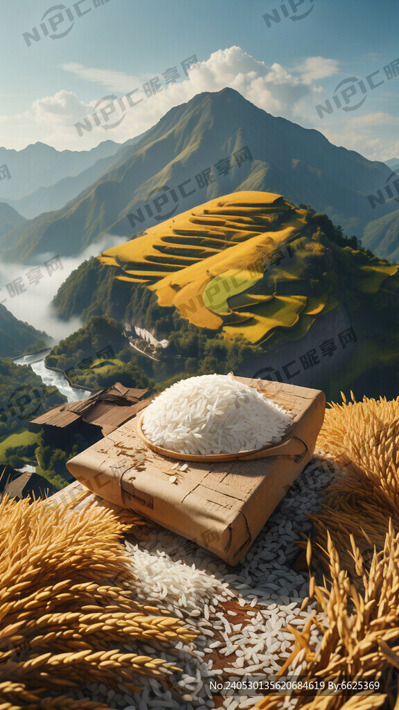 大米包装版面 需要有鱼 稻穗